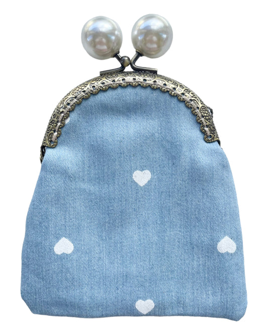 Denim Heart Coin Purse