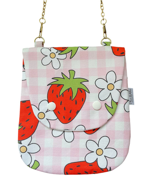 Strawberry Daisy Large Crossbody Bag