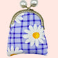 Purple Check Coin Purse