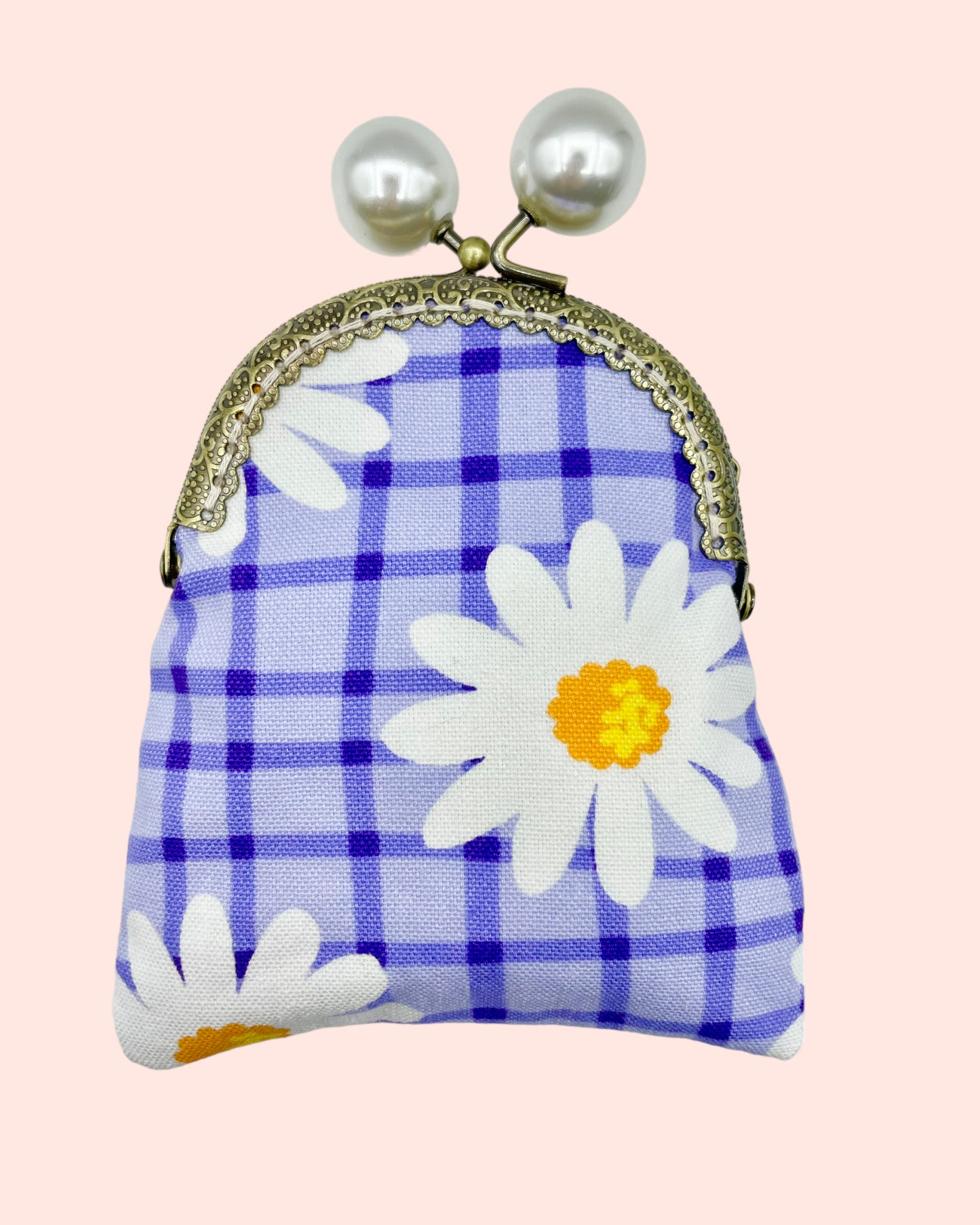 Purple Check Coin Purse