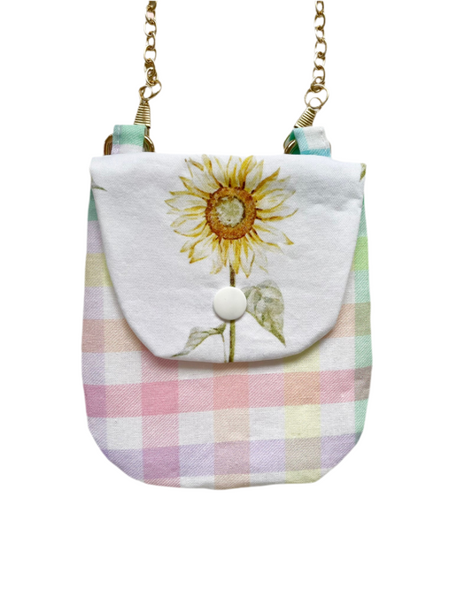 Gingham Flower Mini Crossbody Bag