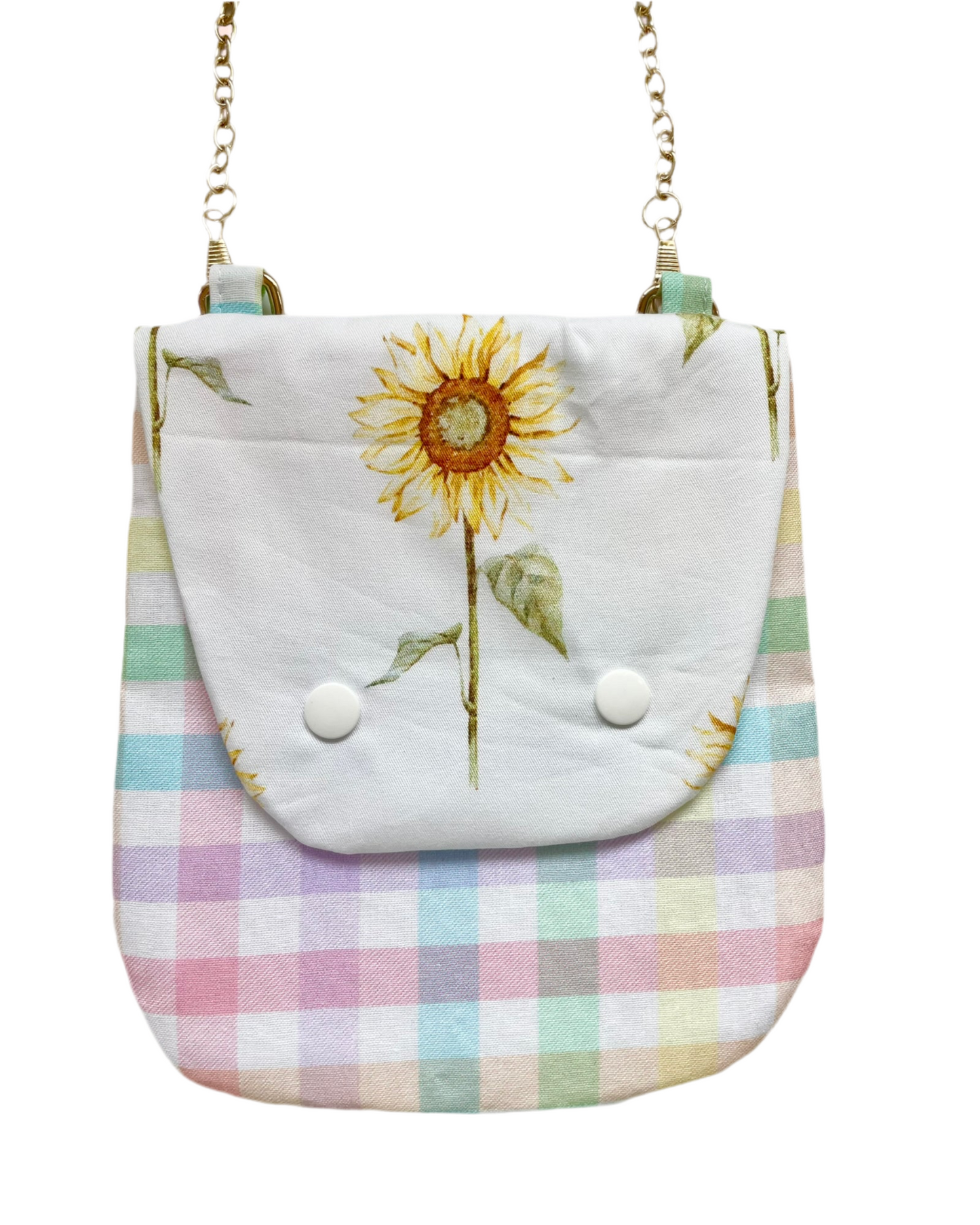 Gingham Flower Crossbody Bag