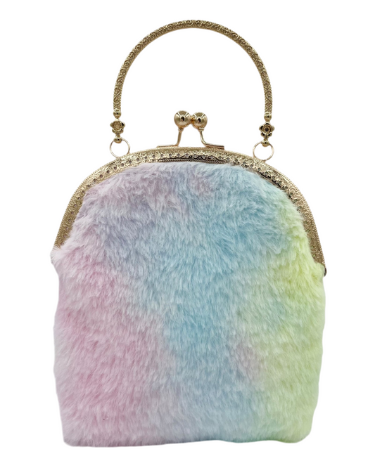 Fluffy Rainbow Purse