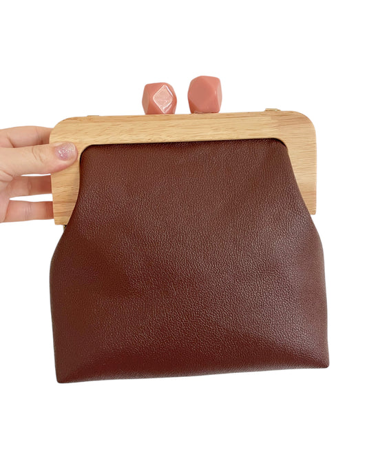 Swear Brown Vinyl Clutch