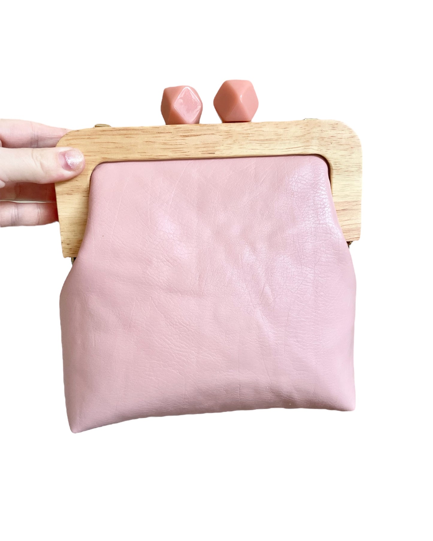 Pink Vinyl Clutch