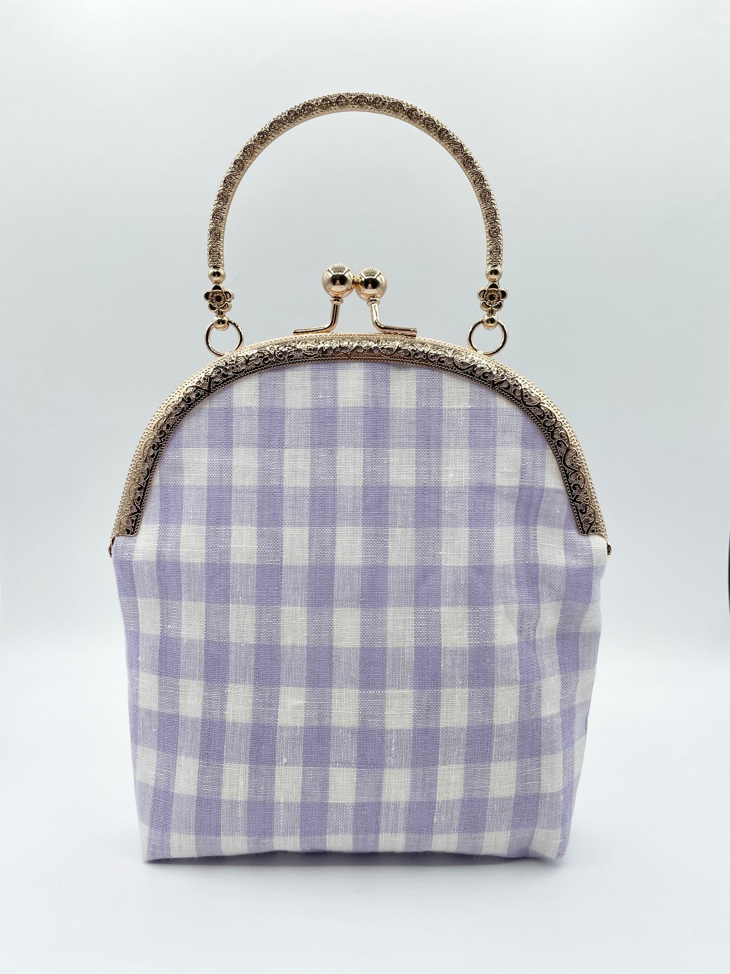 Gingham Purple Purse