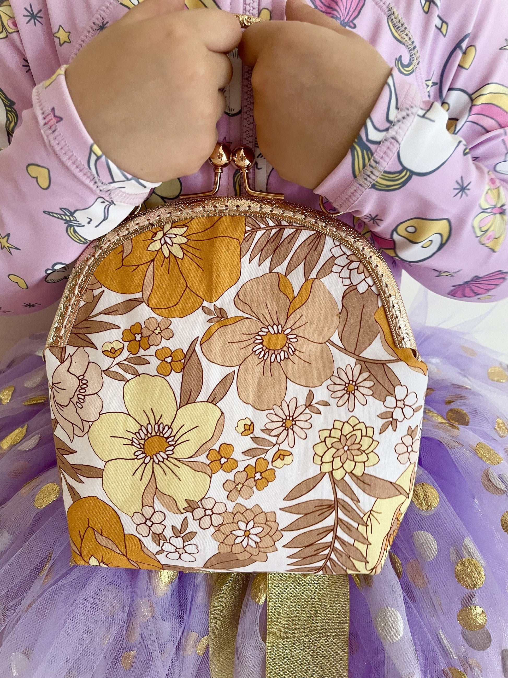 Retro Peony Purse