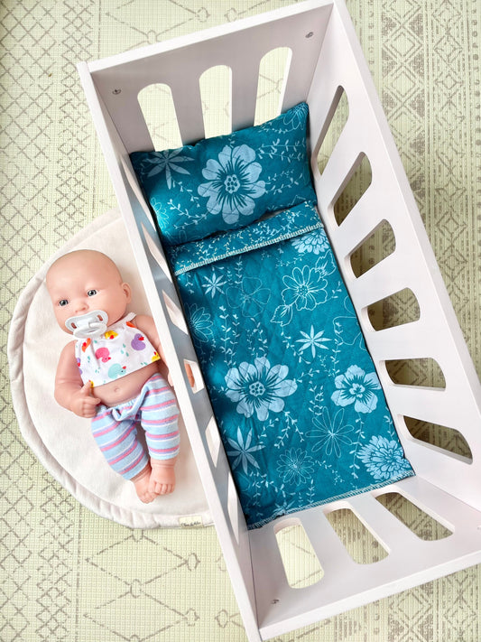 Blue Dolls Bedding - bed cot quilt