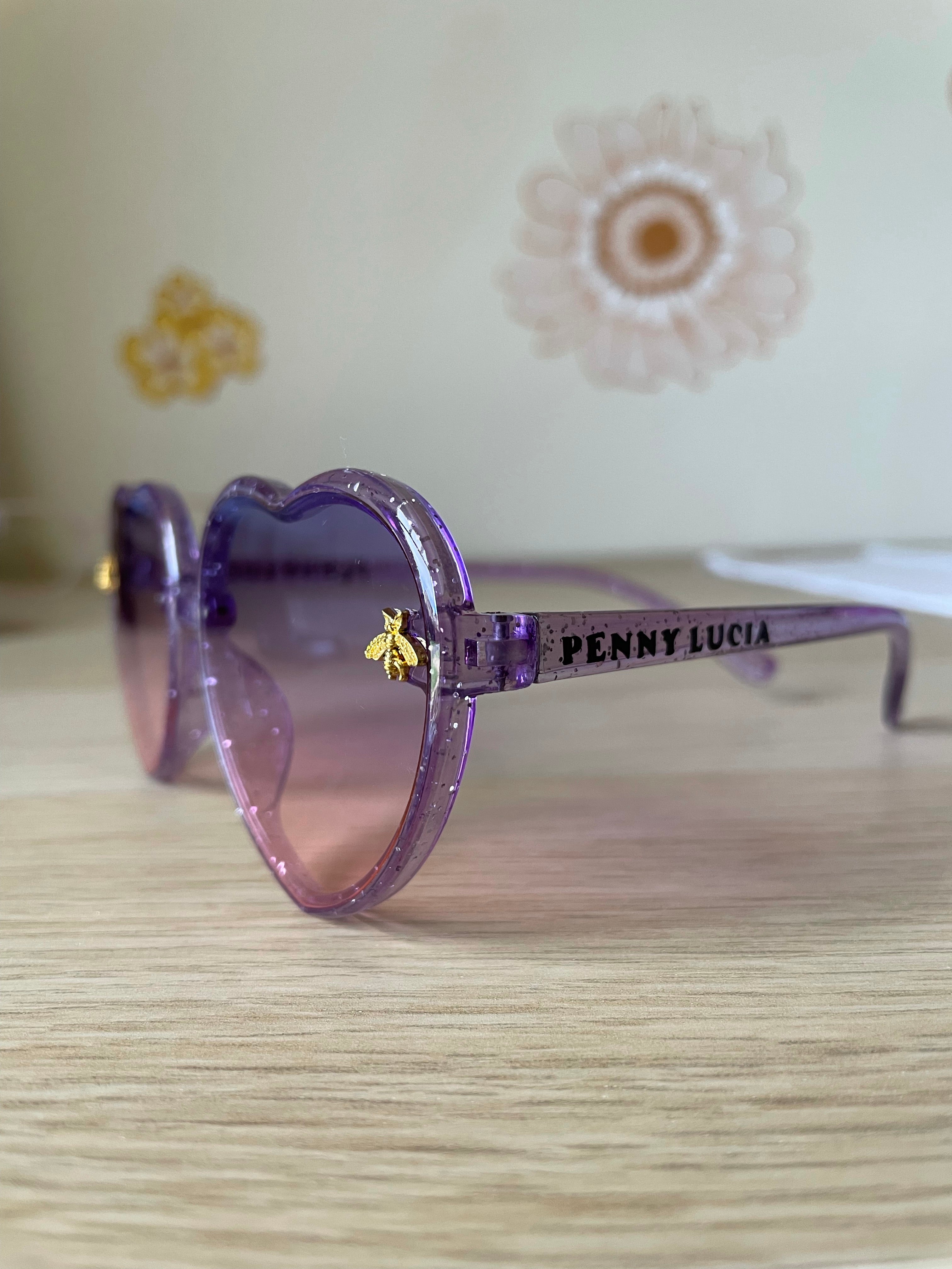 Gravity Shades Oversized Heart Shaped Sunglasses, Purple | eBay