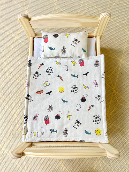 Badges Doll Bedding